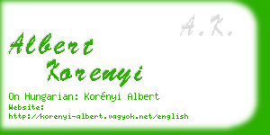albert korenyi business card